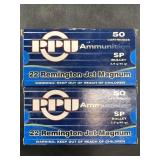 Two 50 round boxes of .22 Remington JET 45 grain N