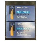 Two 20 round boxes of  7.5 x54 French 139 grain NO