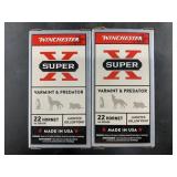 Two 50 round boxes of .22 Hornet 46 grain JHP NO S
