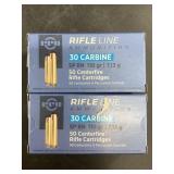 Two 50 round boxes of  .30 Carbine 110 grain NO SH