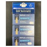 Four 20 round boxes of .222 Remington 50 grain NO