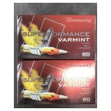 Two 20 round boxes of  22-250 REM 50 grain V-MAX N