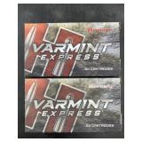 Two 20 round boxes of  .220 Swift 55 grain V-MAX