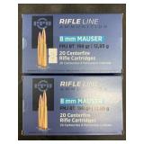 Two 20 round boxes of  8mm Mauser 198 grain NO SHI