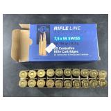 Twenty round box of  7.5x55mm Swiss NO SHIPPING