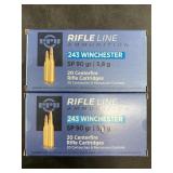 Two 20 round boxes of  .243 WIN 90 grain NO SHIPPI