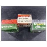 Three mixed boxes of 20ga shotgun shells NO SHIPPI