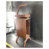 Vintage wood tableside telephone table, 32" tall