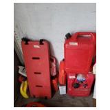 Large lot including gas cans,marine gas tank,bar a