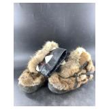 Pair of muk luks faux fur lined with fur trim 10"