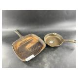 Cast iron skillets 1 is marked Stewart