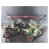 Lot with 2 antique car liquor crocks and a used yo