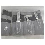 Gerber hunting knife set with gut hook, bone saw,