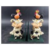 Cast Iron bookends featuring farm animals. New con