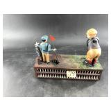 New cast iron golf coin bank