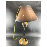 Golf club themed table lamp with shade 29"