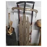 old school wooden-metal sled