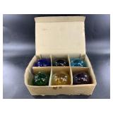 6  Piece set of multi-colored hand blown Japanese