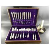 Partial silver-plated flatware set