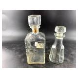 2 Oil and liquor bottles