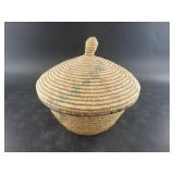 NW Alaskan grass basket lidded 8"