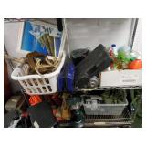 Shelf lot in cluding , exercises weight kit art,ho