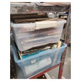 2 totes full of books and magazines
