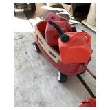 Little Tyke red wagon with 3 gas cans