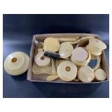 Vintage French ivory vanity set: many combs, brush