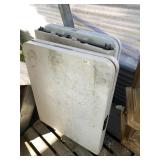 3 Folding tables, (fold in half for compact storag