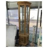 Curio cabinet, mirror is cracked but in good condi