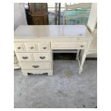 Writing desk with hutch in need of cleaning but in
