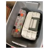 Several tackle boxes full of tackle, an Army style