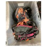 Tote with 3 SPY+ helmets and more.