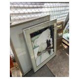 2 Pieces of matted and framed artwork, frames are