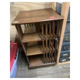 Rotating book shelf, empty, 36" tall x 20" x 20"
