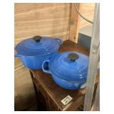 4 Le Creuset Ceramic coated cast iron pots and pan
