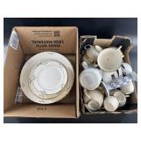 Small partial china set with additional tea cups