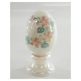 Fenton Floral Painted Egg Display on Pedestal