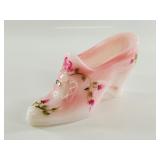 Pink Fenton Floral Shoe Figurine