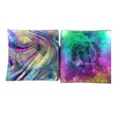 Pair of Iridescent Art Glass Panels (Lot of 2)