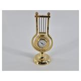 Gold-Tone Lyre-Form Quartz Mantel Clock