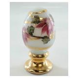 Hand-Painted Floral Fenton Glass Egg