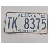 Vintage 1968 Alaska License Plate TK 8375