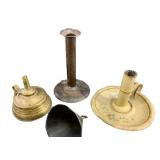 Vintage Metal Lamp & Candleholder Parts (4pc)