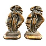 Art Deco Lady Bookends Pair