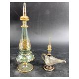 Iridescent Glass Fragrance Bottle Pair