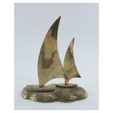Brass-Tone Two-Sailboat Sculpture