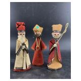 Set of 3 Textile Holiday Figures