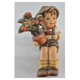 Hummel Hand-Painted Boy with Potted Tree Figurine